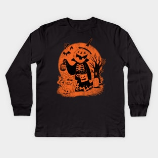 Vintage Spooky Kids Long Sleeve T-Shirt